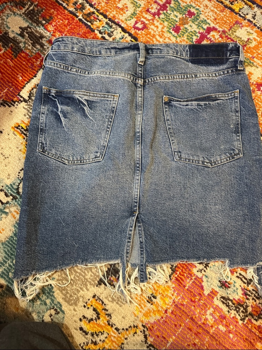 Blue Distressed Denim Mini Skirt - Picture 5 of 6